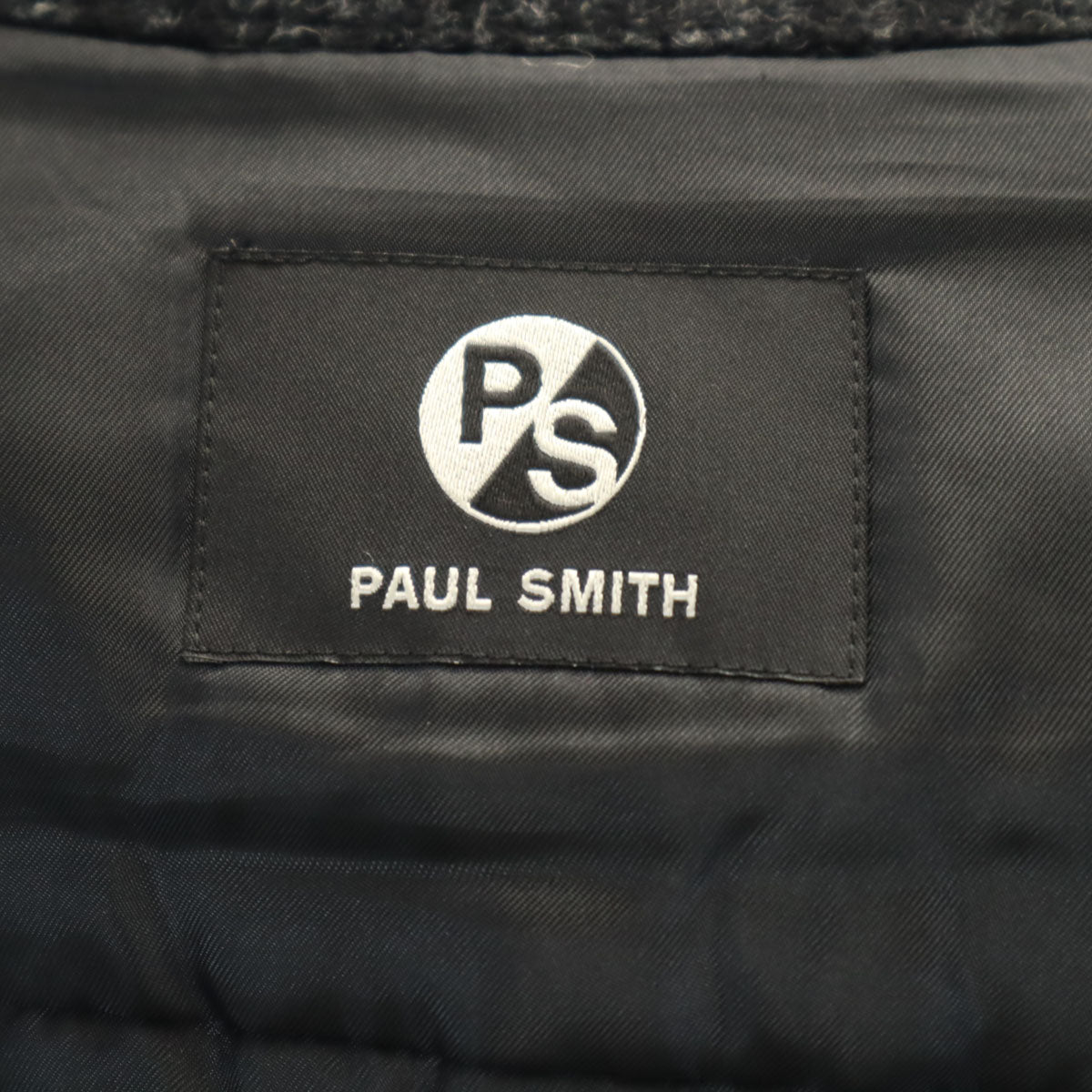 PS Paul Smith ピーエスポールスミス チェック柄 ステンカラーコート S チャコールグレー 中綿 メンズ