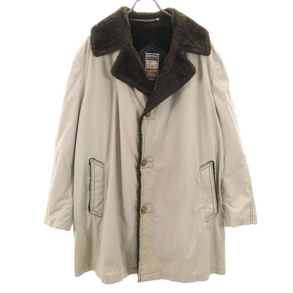MIGHTY MAC マイティーマック 70s 80s ヴィンテージ ジャケット 46 カーキ系 裏ボア メンズ