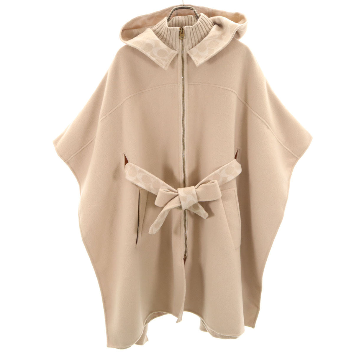 【完売品】coach ウールポンチョ　XS-Sサイズ COACH コーチ ウールブレンド ポンチョ XS/S ベージュ系 レディース