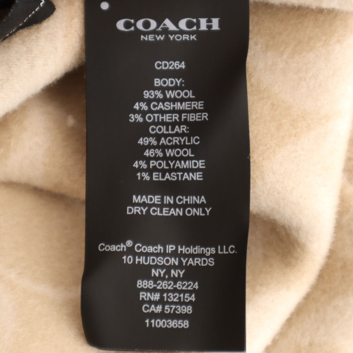 COACH コーチ ウールブレンド ポンチョ XS/S ベージュ系 レディース