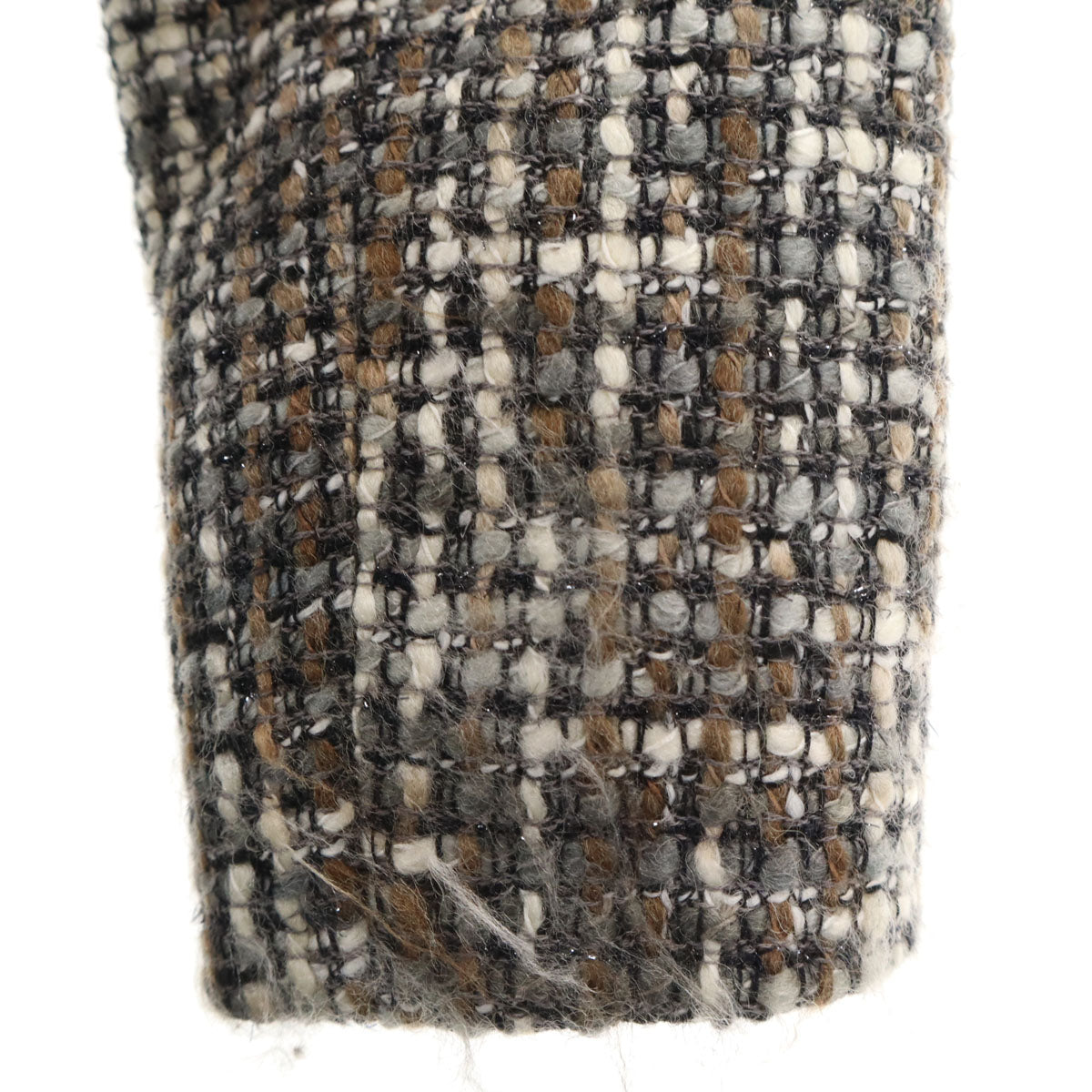 Herno ヘルノ イタリア製 ツイード コート 40 グレー系 薄中綿入り レディース