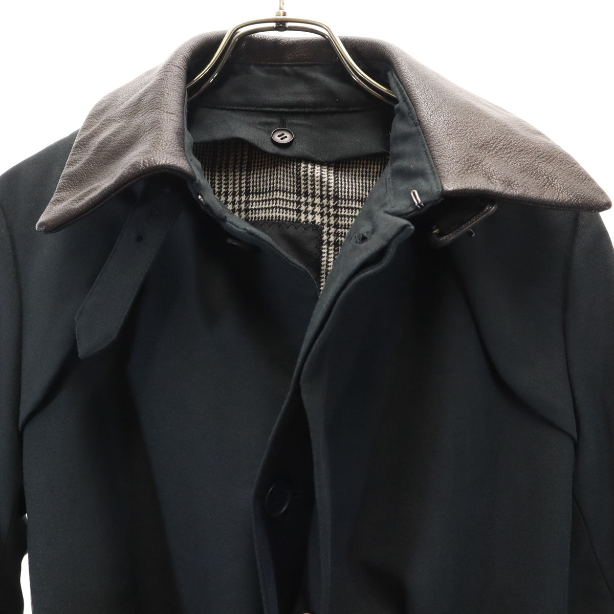 Drawer ドゥロワー 日本製 ステンカラーコート 36 ブラック ライナーベスト付き レディース