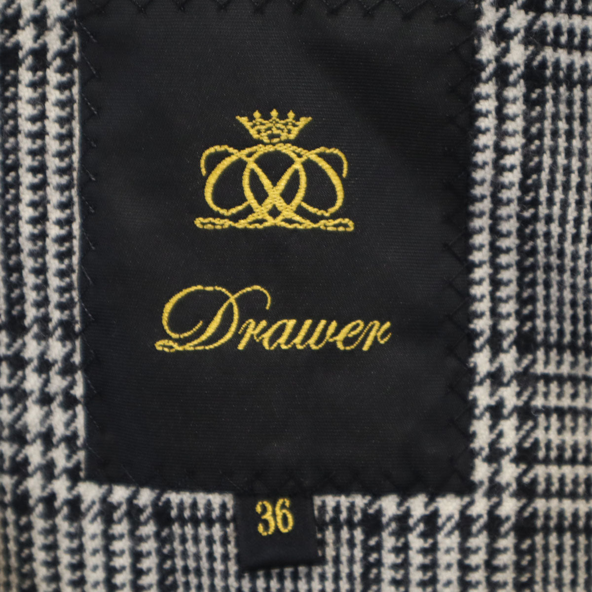 Drawer ドゥロワー 日本製 ステンカラーコート 36 ブラック ライナーベスト付き レディース