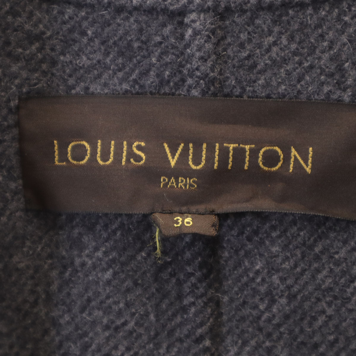美品 LOUIS VUITTON ルイヴィトン イタリア製 ダブルブレスト ウールコート 36 グレー レディース