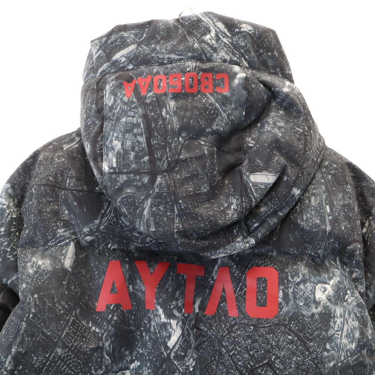 美品 PUMA プーマ OUTLAW MOSCOW アウトローモスクワ コラボ 総柄 ダウンコート S チャコールグレー メンズ