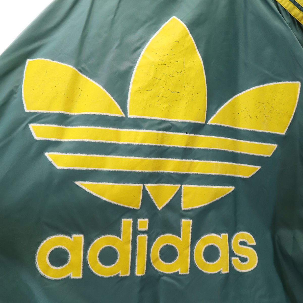 adidas アディダス 80s ヴィンテージ バックトレフォイルロゴ 中綿コート L グリーン デサント 裏ボア メンズ