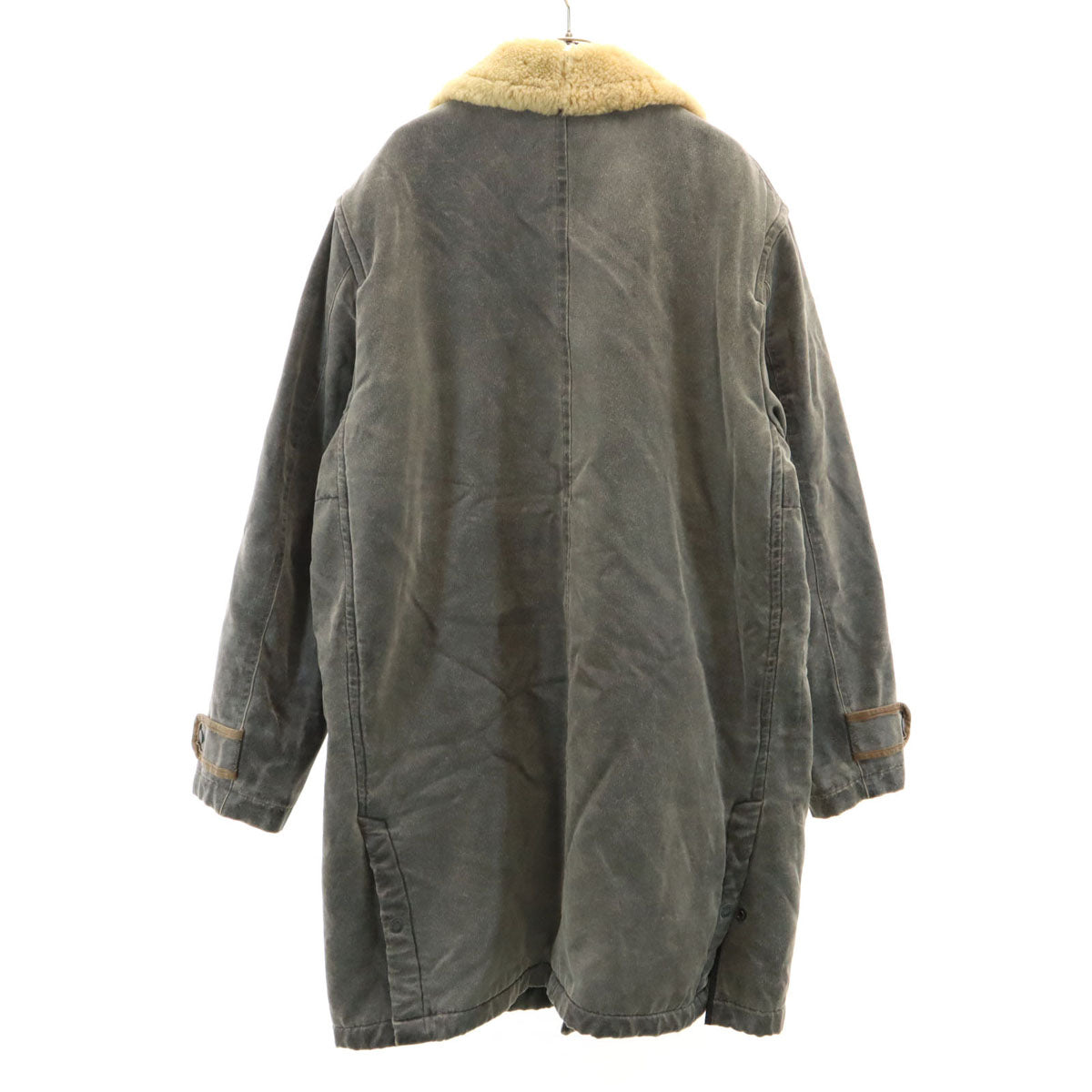 美品 AVIREX アヴィレックス コーティング加工 ファイヤーマン コート L グレー系 裏ボア メンズ