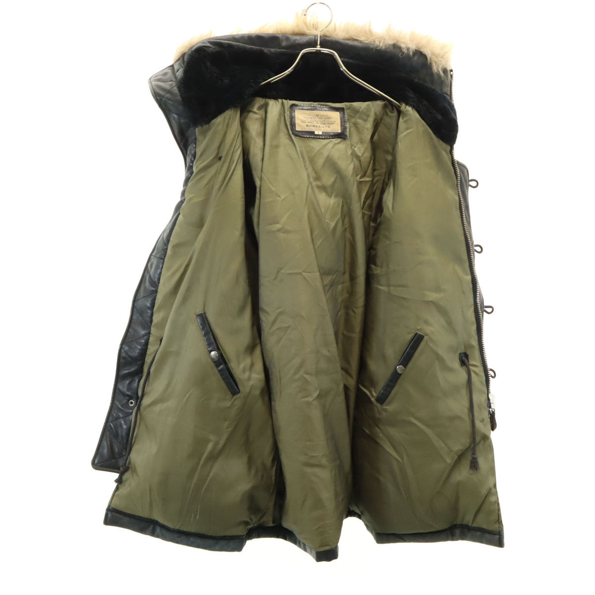 AVIREX アヴィレックス 羊革 レザー N-3B フライトジャケット XL ブラック メンズ