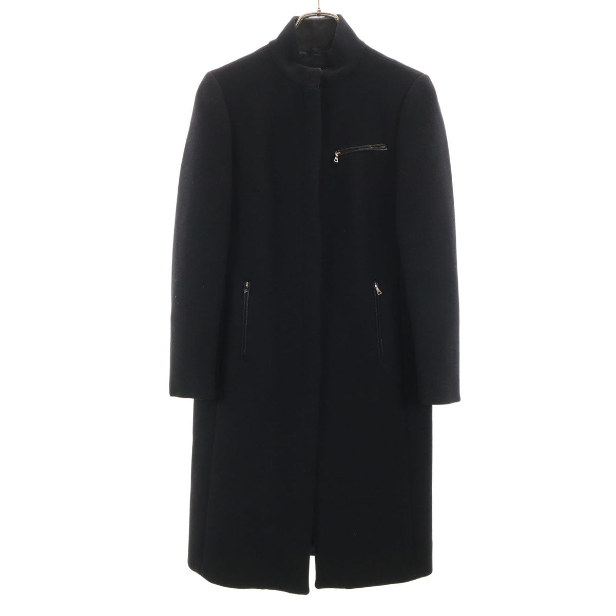 美品 PRADA プラダ イタリア製 ウールコート 38 ブラック レディース