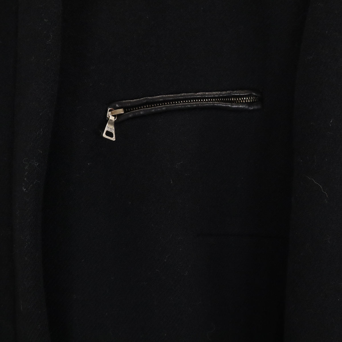 美品 PRADA プラダ イタリア製 ウールコート 38 ブラック レディース