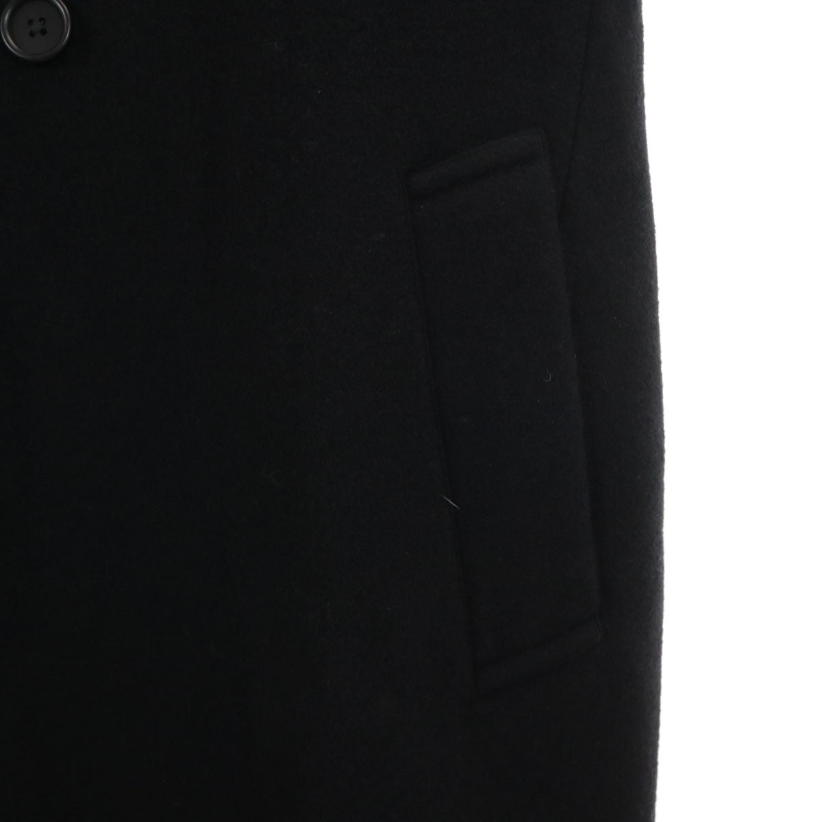 Yohji Yamamoto POUR HOMME ヨウジヤマモトプールオム 日本製 フーデッド ウールコート 3 ブラック メンズ