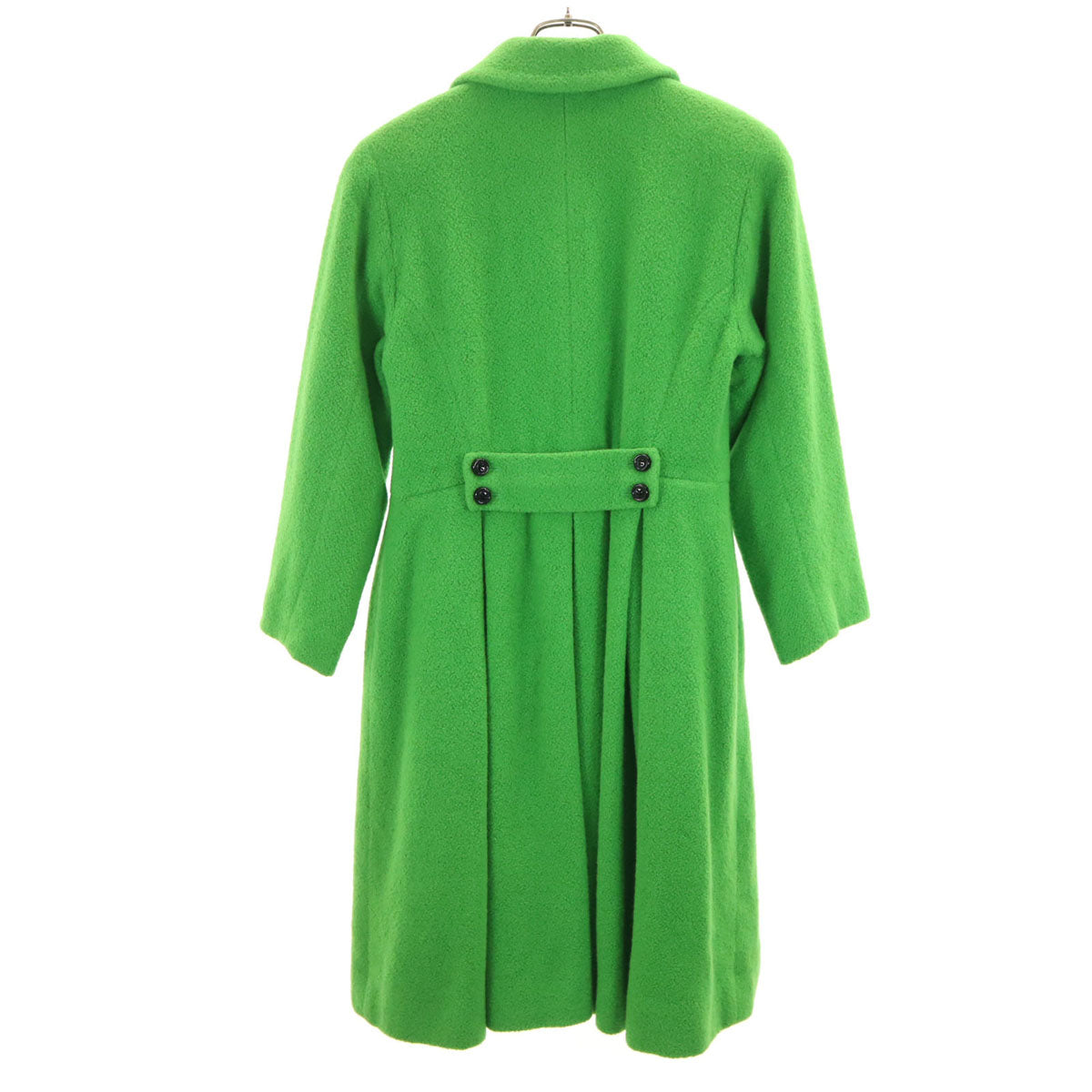 美品 Christian Dior クリスチャンディオール 90s アンゴラブレンド オールド ブークレ ウールコート 9 黄緑 レディース