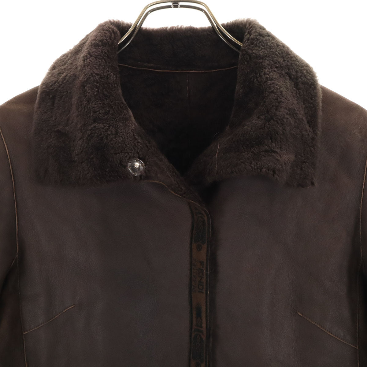 FENDI フェンディ ムートンコート 38 ブラウン レディース