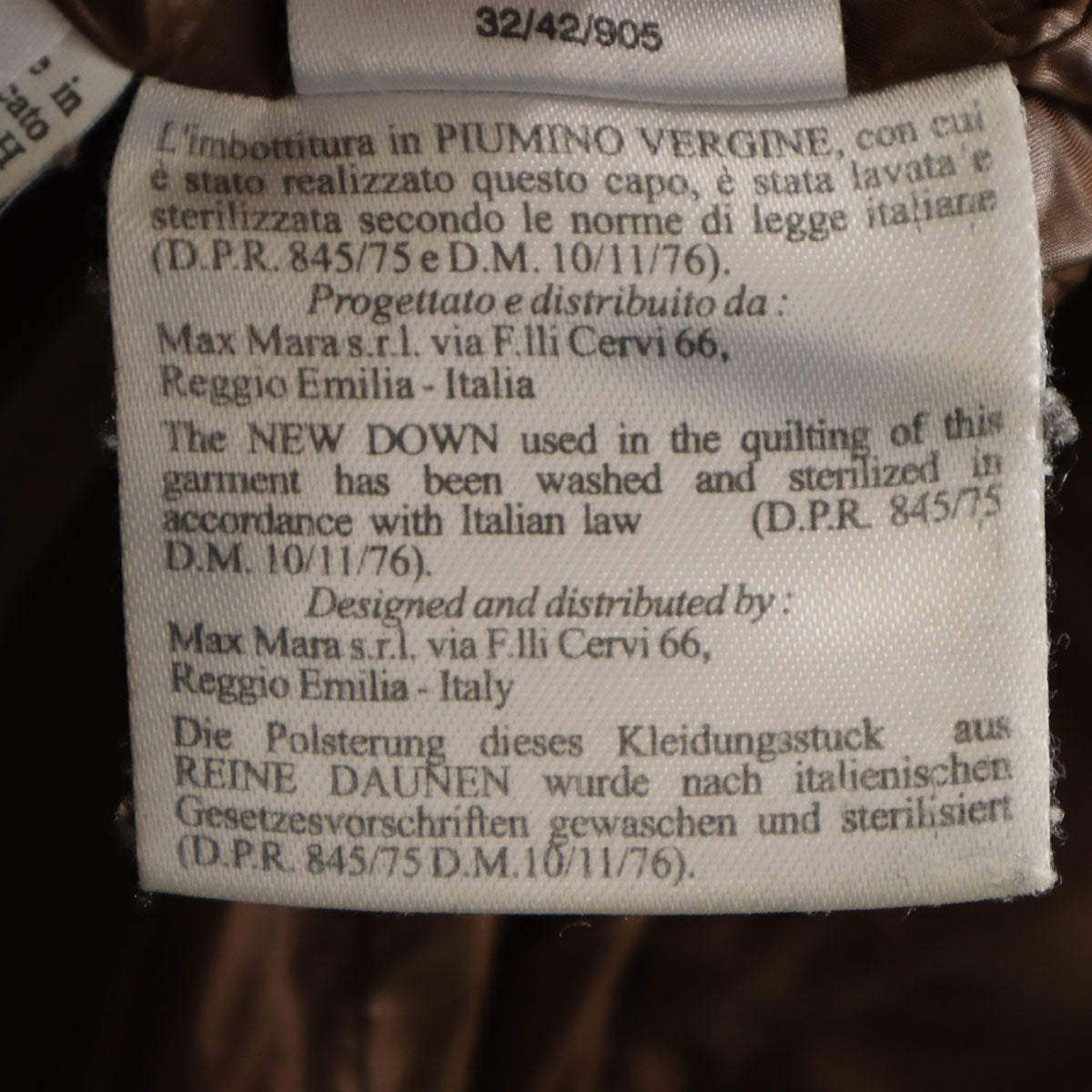 MaxMara WEEKEND LINE マックスマーラ ウィークエンドライン ダウンコート 40 ブラウン レディース