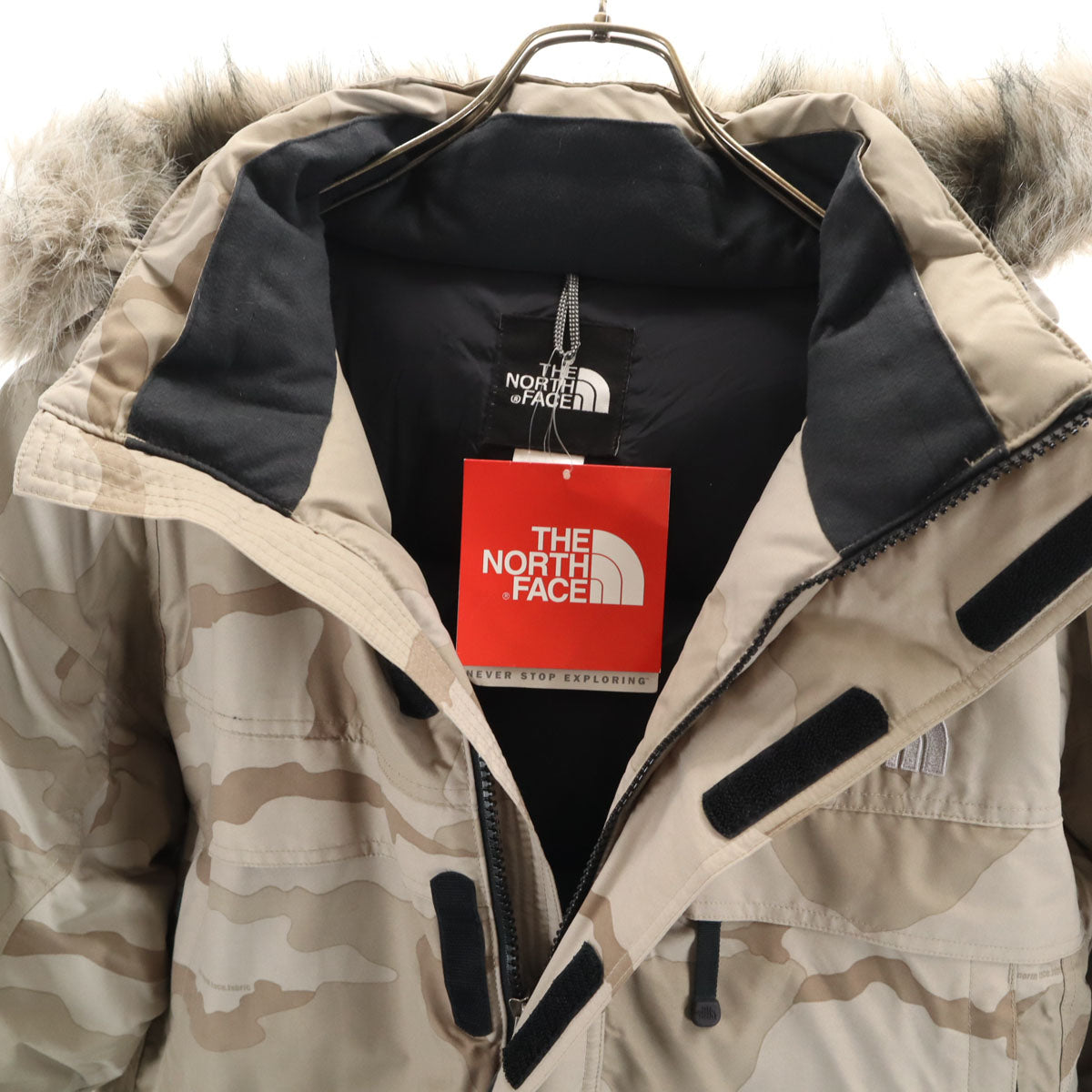 未使用 THE NORTH FACE ザノースフェイス カモフラ マクマード ダウンパーカー L グレージュ メンズ