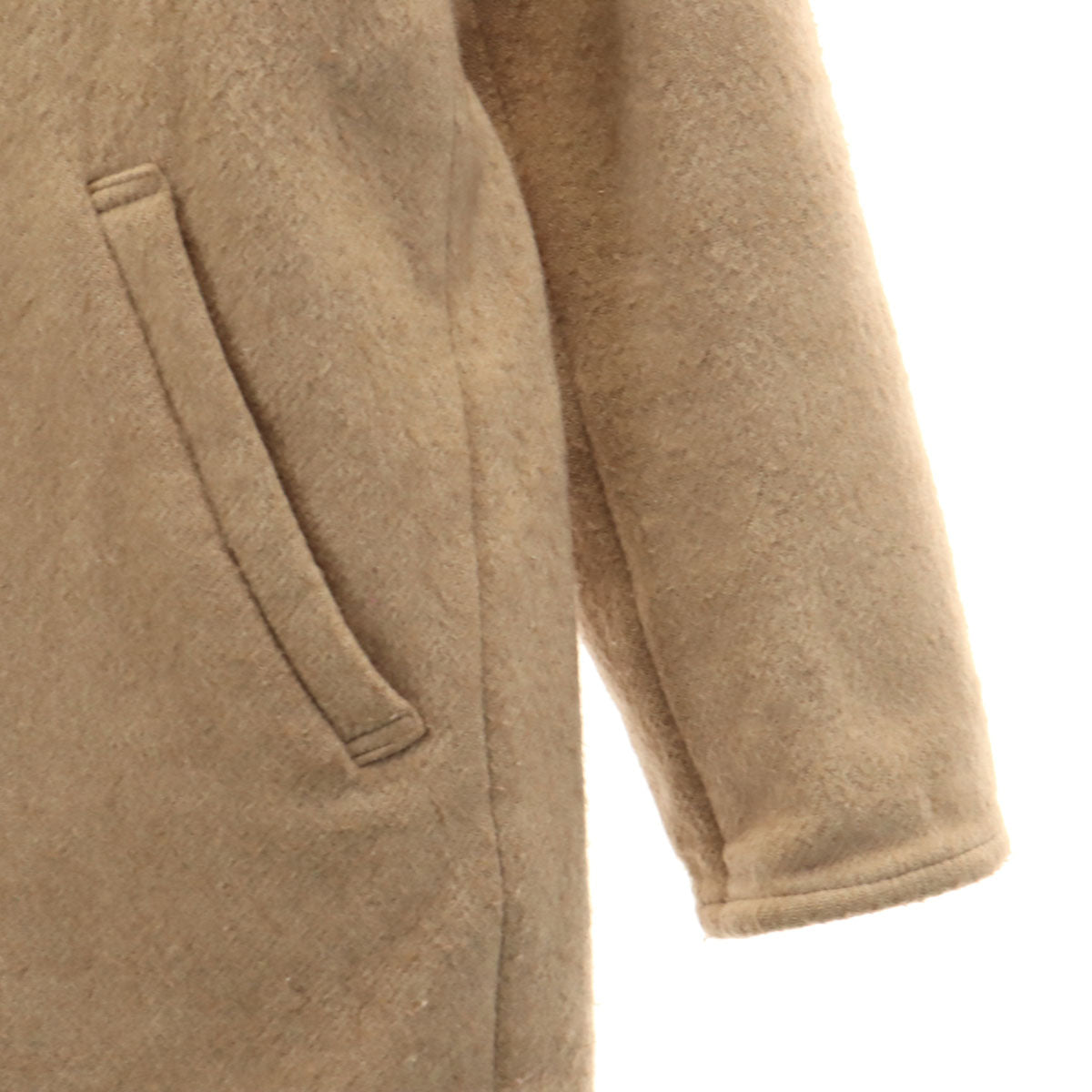 BLUE LABEL CRESTBRIDGE ブルーレーベルクレストブリッジ フーデッド ウールコート 38 ベージュブラウン レディース