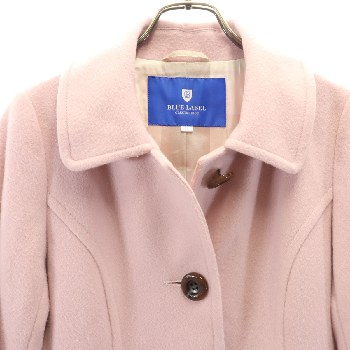 BLUE LABEL CRESTBRIDGE ブルーレーベルクレストブリッジ ウールコート 38 ピンク レディース