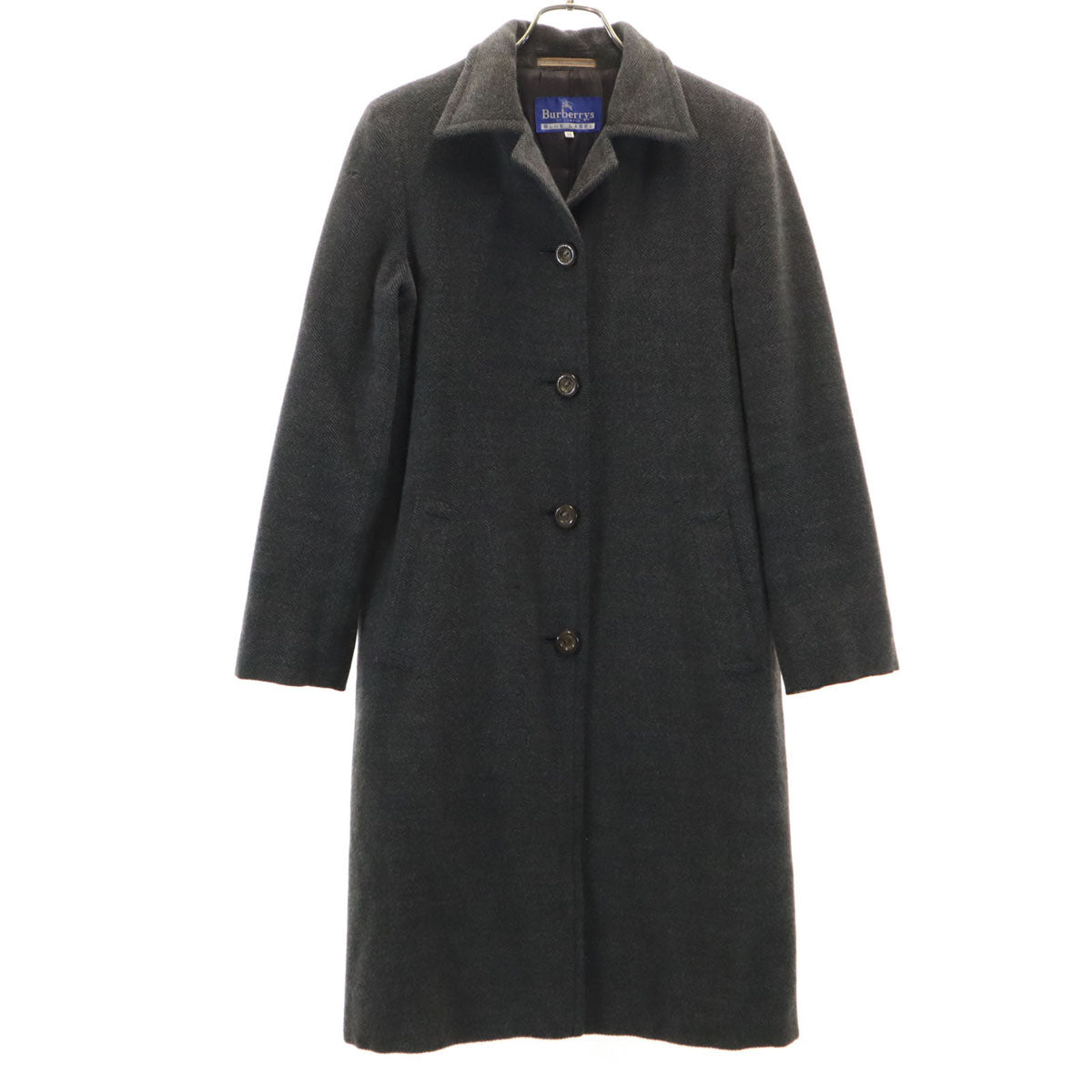 Burberrys OF LONDON BLUE LABEL系 バーバリーズ オブ ロンドン ブルーレーベル 90s オールド ウールコート 38 チャコールグレー レディース