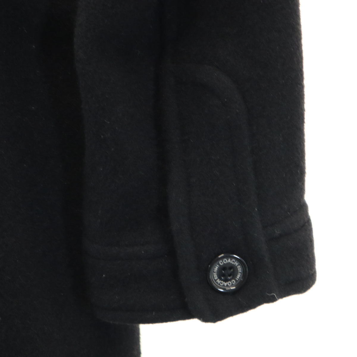 COACH コーチ メルトン ステンカラーコート XS ブラック レディース