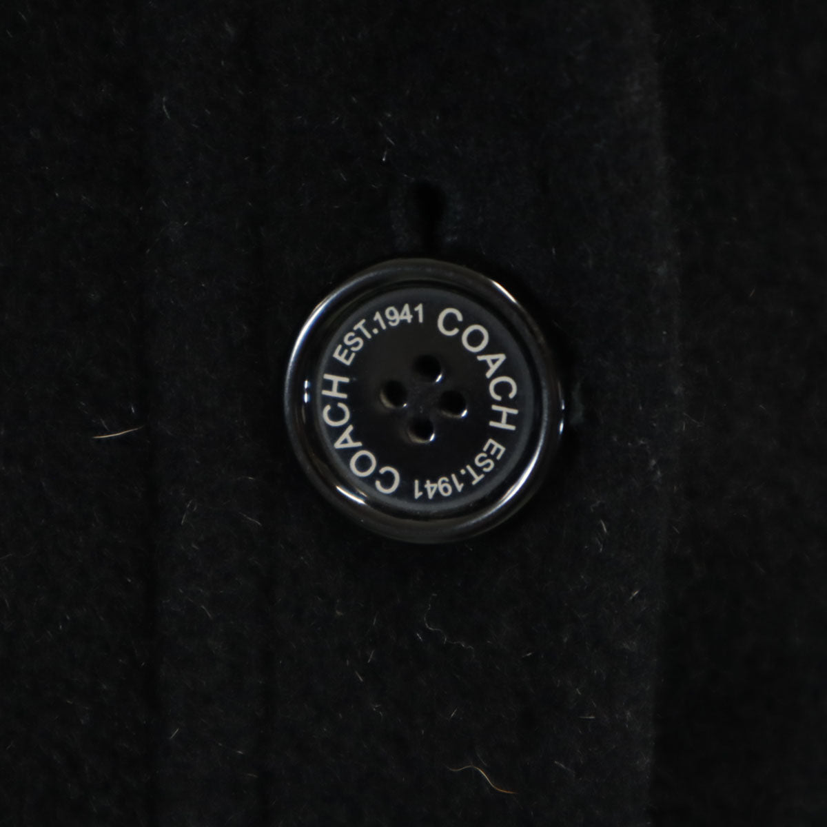 COACH コーチ メルトン ステンカラーコート XS ブラック レディース