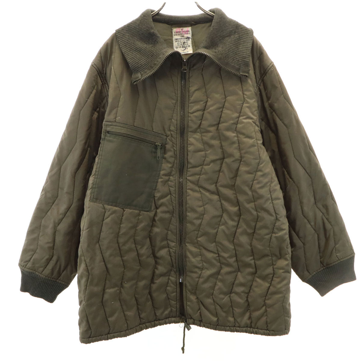 GERMAN MILITARY ドイツ軍 90s オールド キルティングジャケット 11 オリーブ系 ライナー 中綿 メンズ