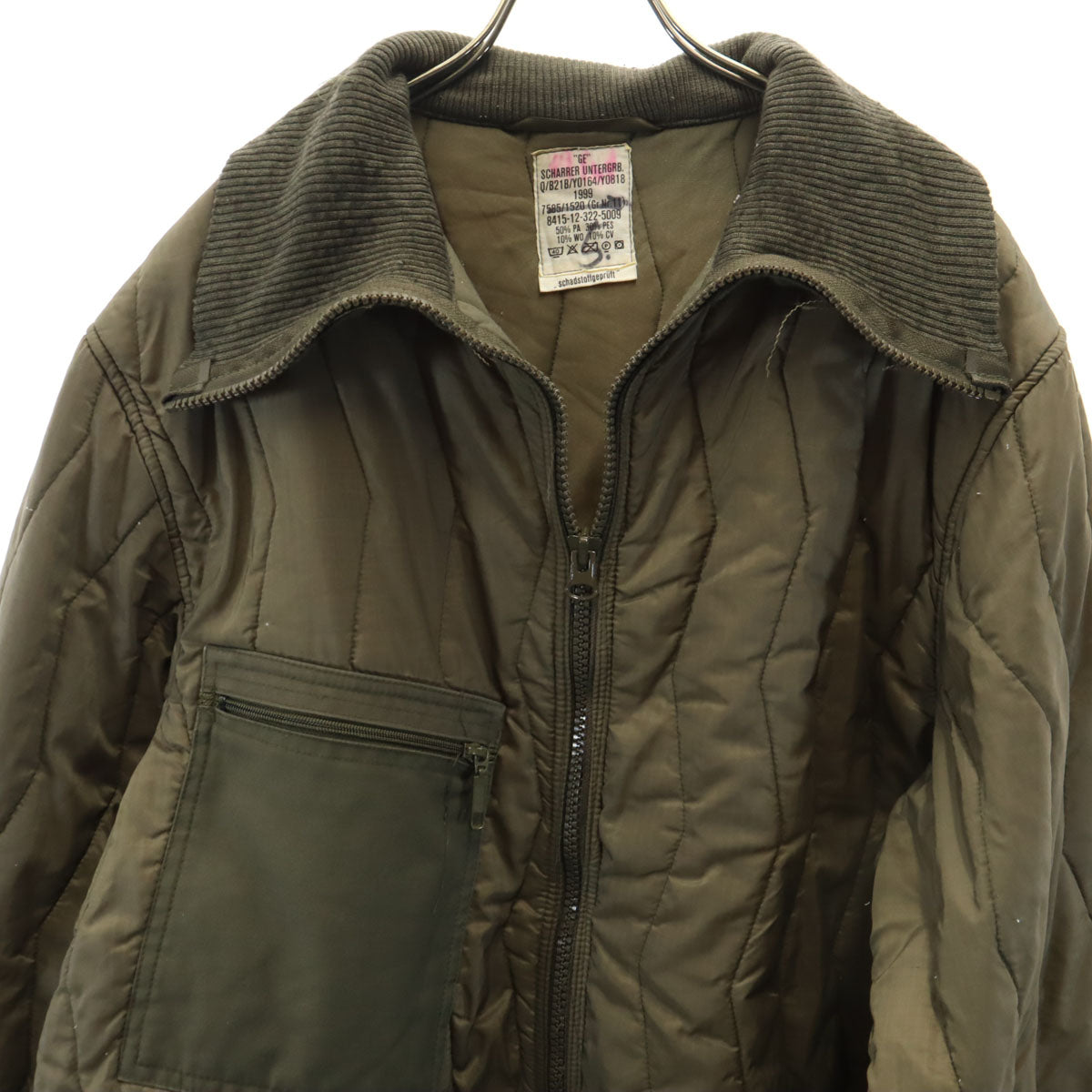 GERMAN MILITARY ドイツ軍 90s オールド キルティングジャケット 11 オリーブ系 ライナー 中綿 メンズ