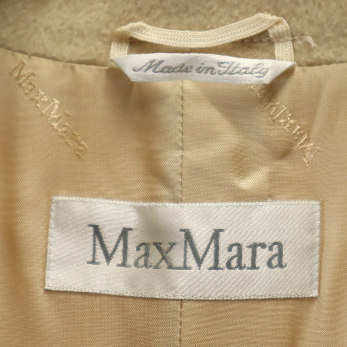 MAX MARA マックスマーラ イタリア製 ウールブレンド ウールコート 40 ベージュ レディース