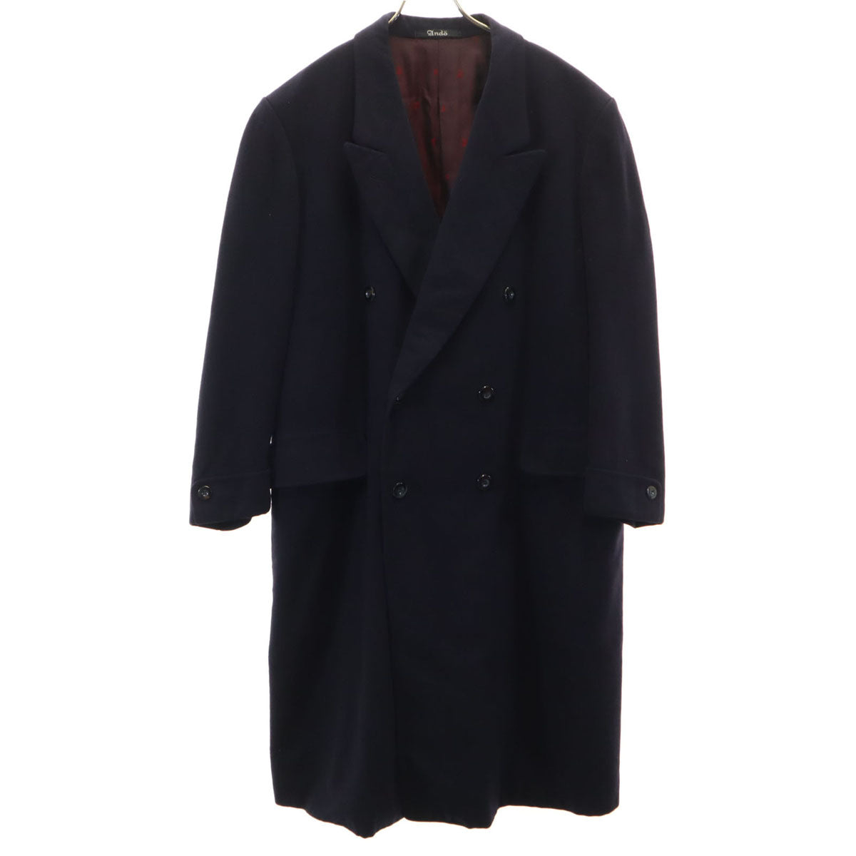 Ando カシミヤ100% コート ネイビー メンズ
