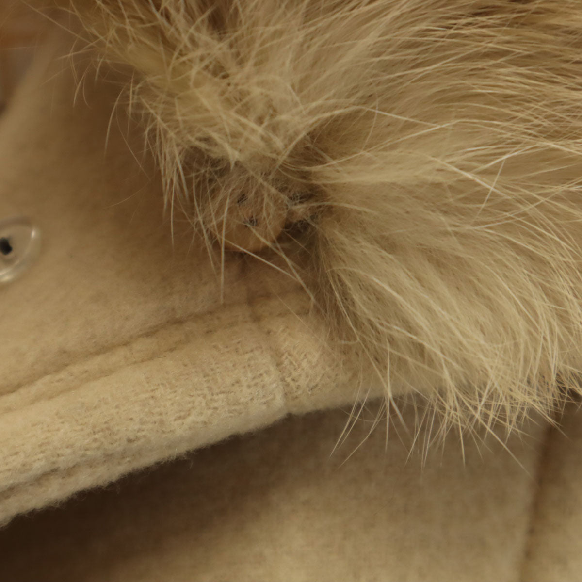 BLUE LABEL CRESTBRIDGE ブルーレーベルクレストブリッジ ウールブレンド ロングコート 40 ベージュ ラビットファー付き レディース