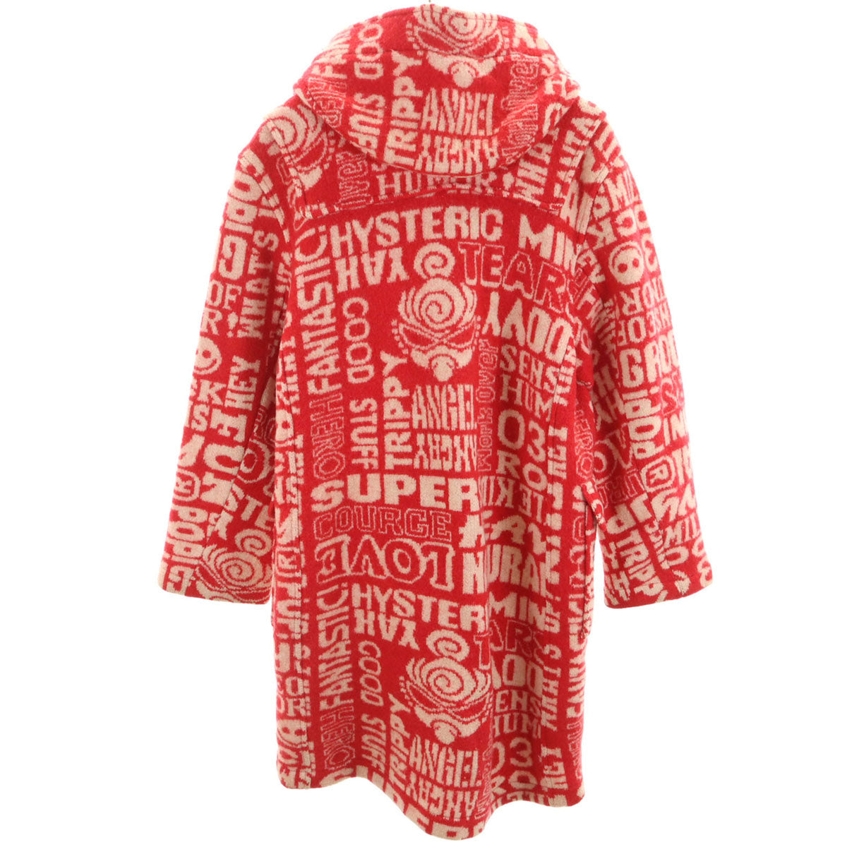 HYSTERIC GLAMOUR ヒステリックグラマー ウール 総柄 ダッフルコート 140 レッド キッズ