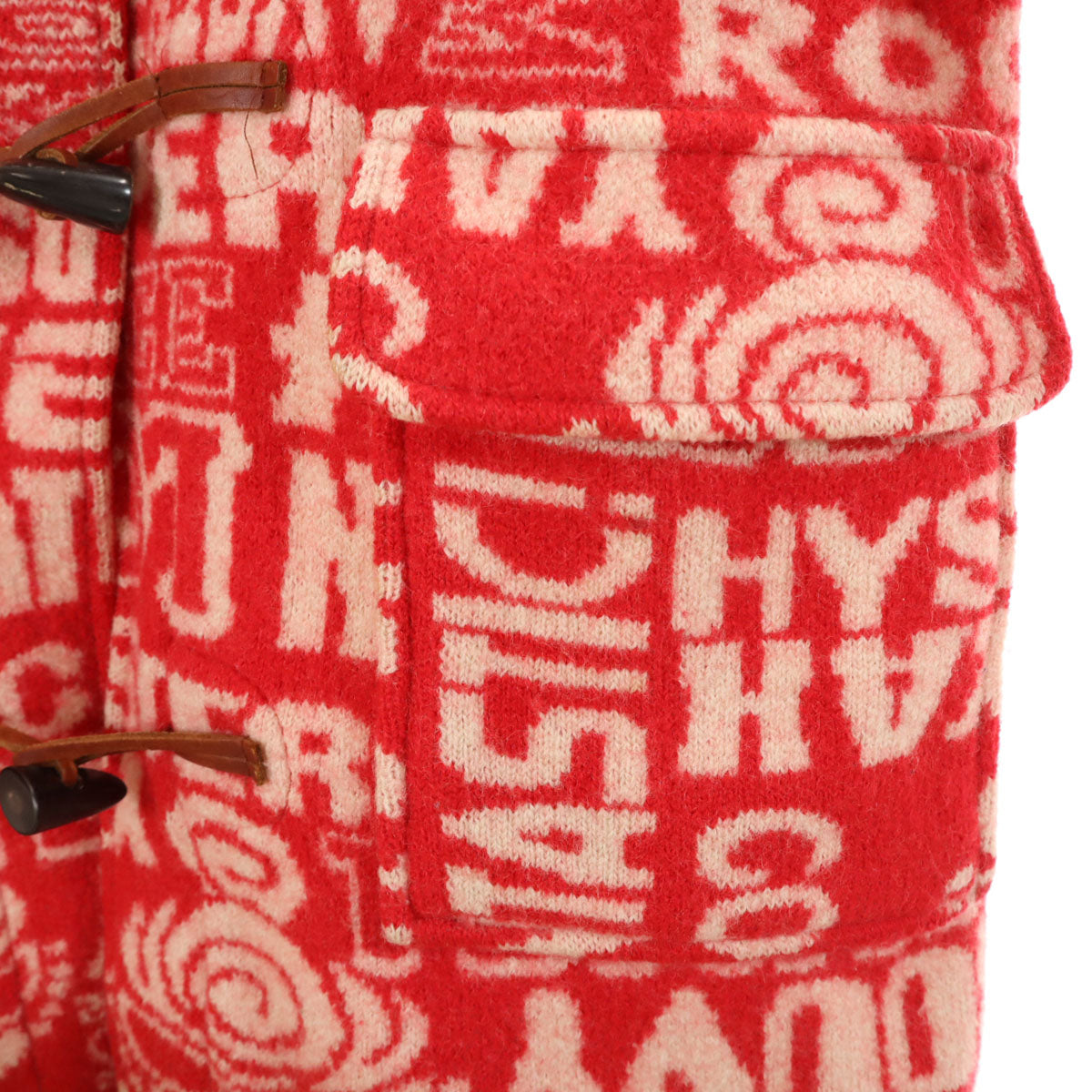 HYSTERIC GLAMOUR ヒステリックグラマー ウール 総柄 ダッフルコート 140 レッド キッズ