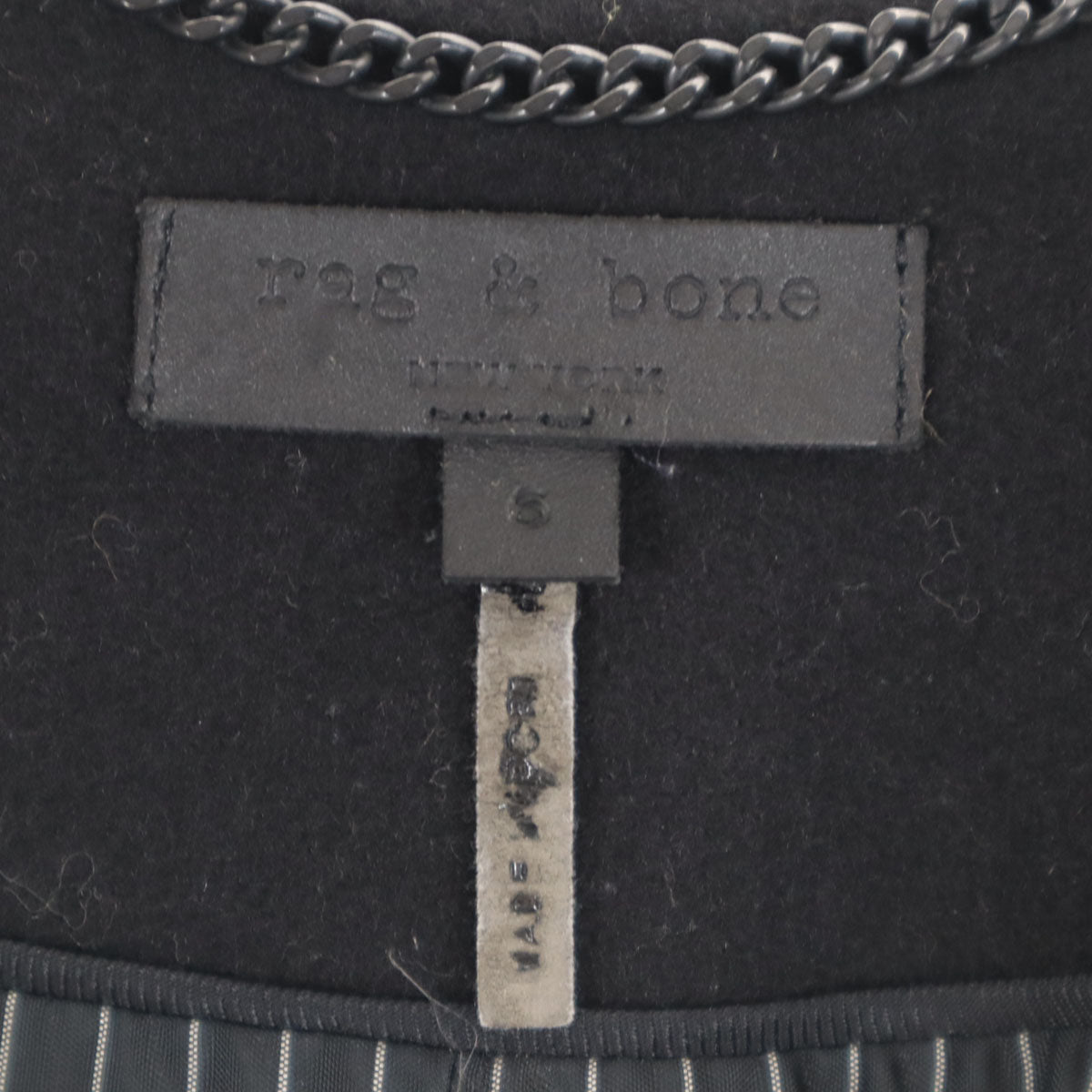 rag&bone NEW YORK ラグアンドボーン ニューヨーク ポルトガル製 ウールブレンド コート S ブラック レディース
