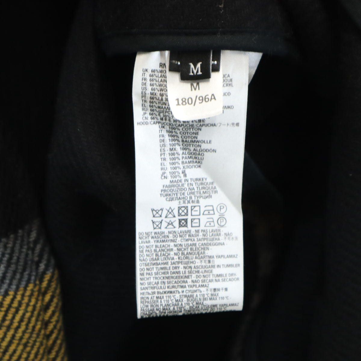 DIESEL ディーゼル ウールブレンド チェック コート M ブラック メンズ