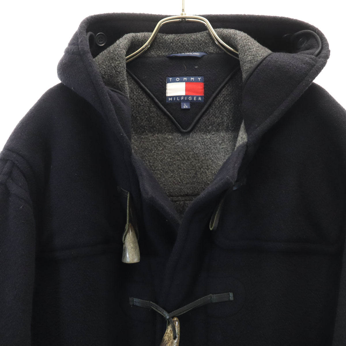 TOMMY HILFIGER トミーヒルフィガー メルトン ダッフルコート L ネイビー メンズ