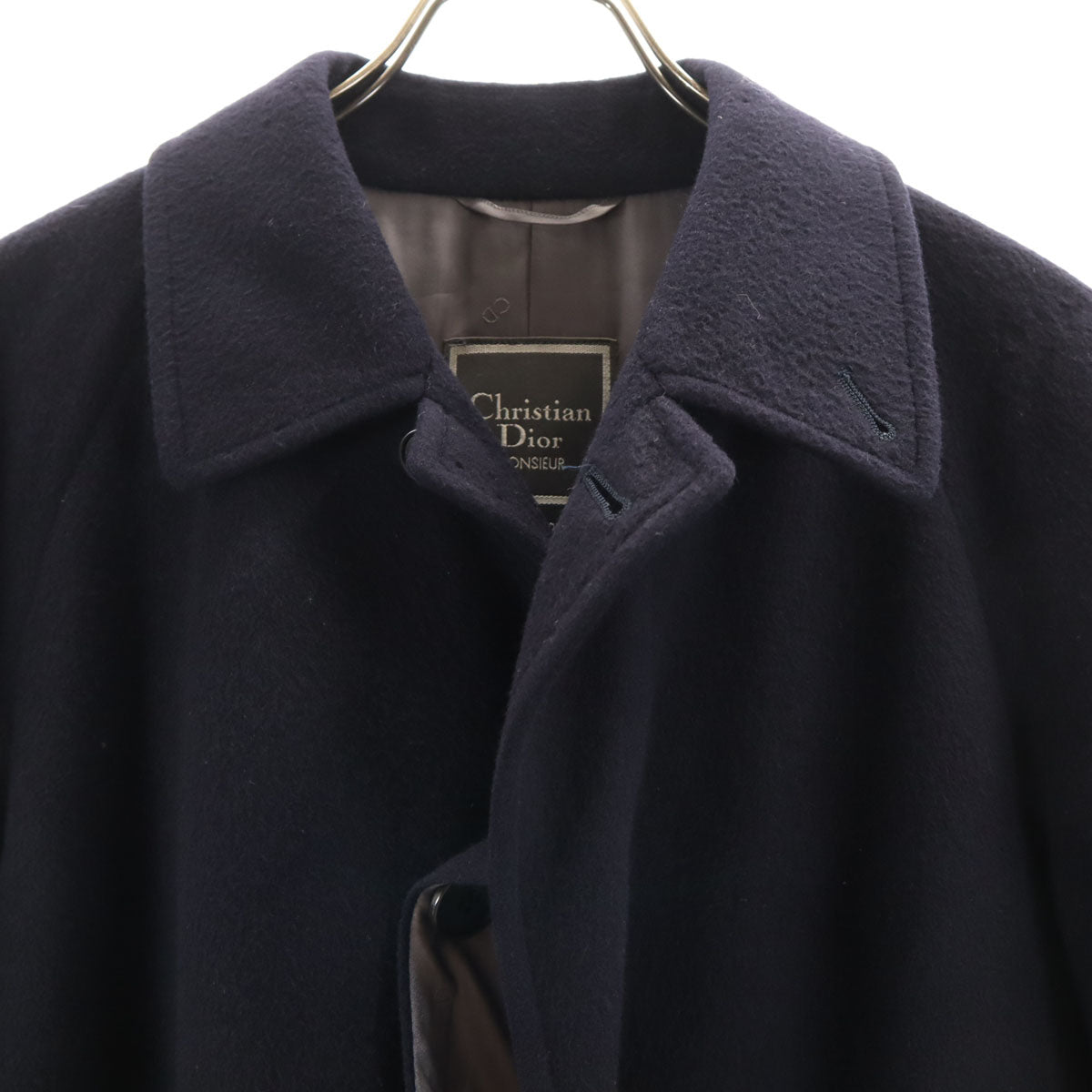Christian Dior MONSIEUR クリスチャンディオール ムッシュ 90s カシミヤブレンド オールド ステンカラーコート S ネイビー メンズ