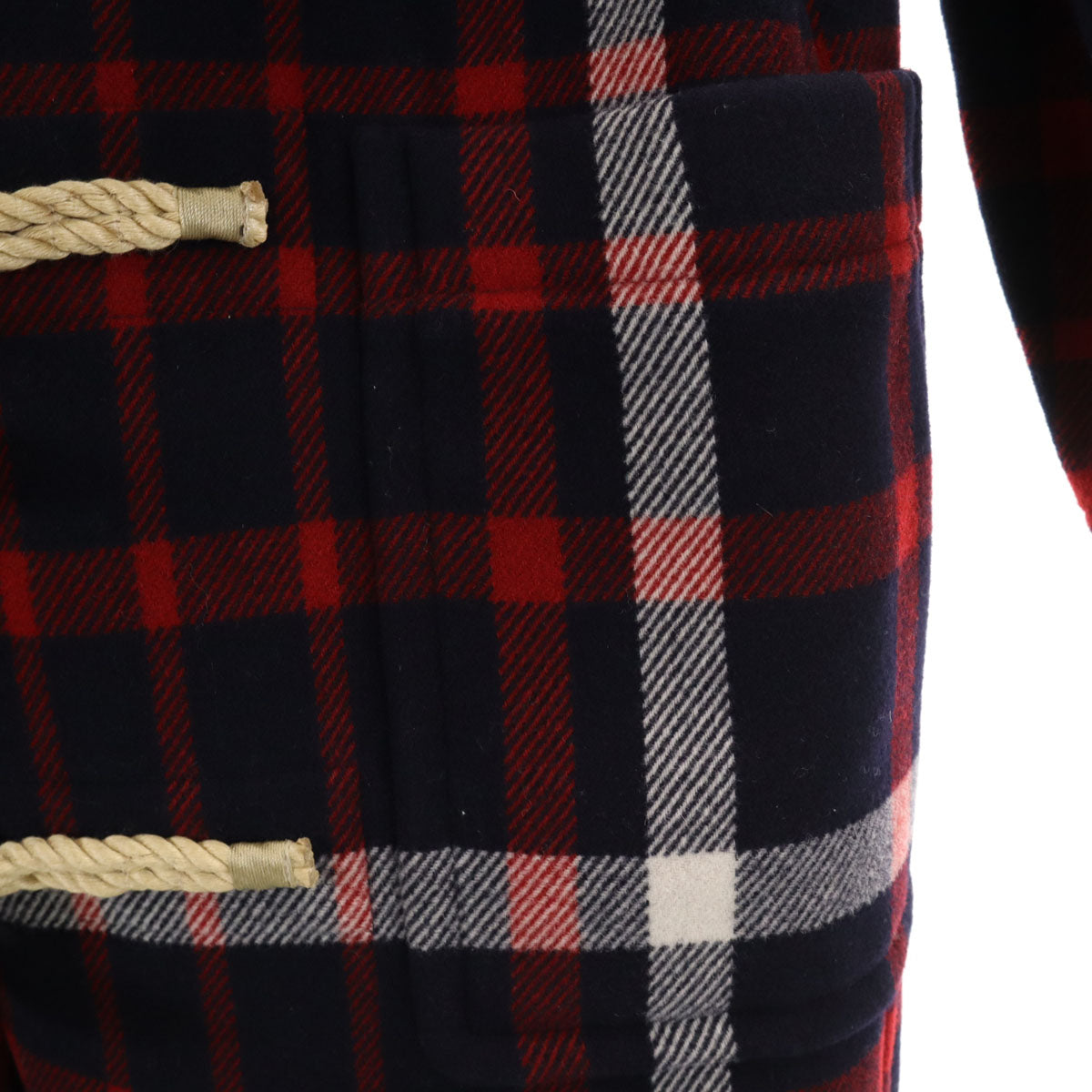 未使用 BURBERRY バーバリー チェック柄 ダッフルコート 38 ネイビー 中綿ライナー カバー付き レディース