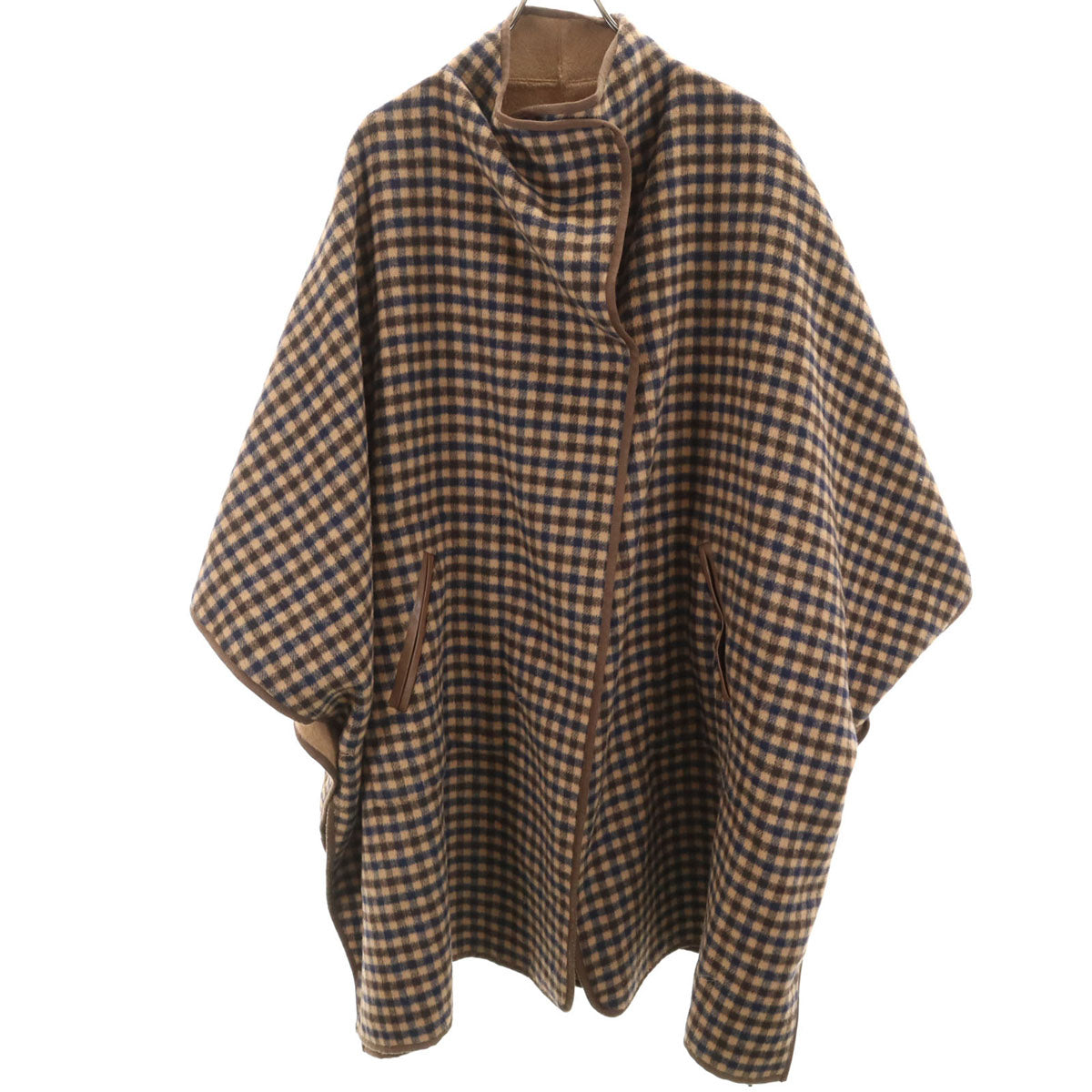 美品 AMERI UNDRESSED アメリ ウールブレンド ポンチョ F ブラウン リバーシブル レディース