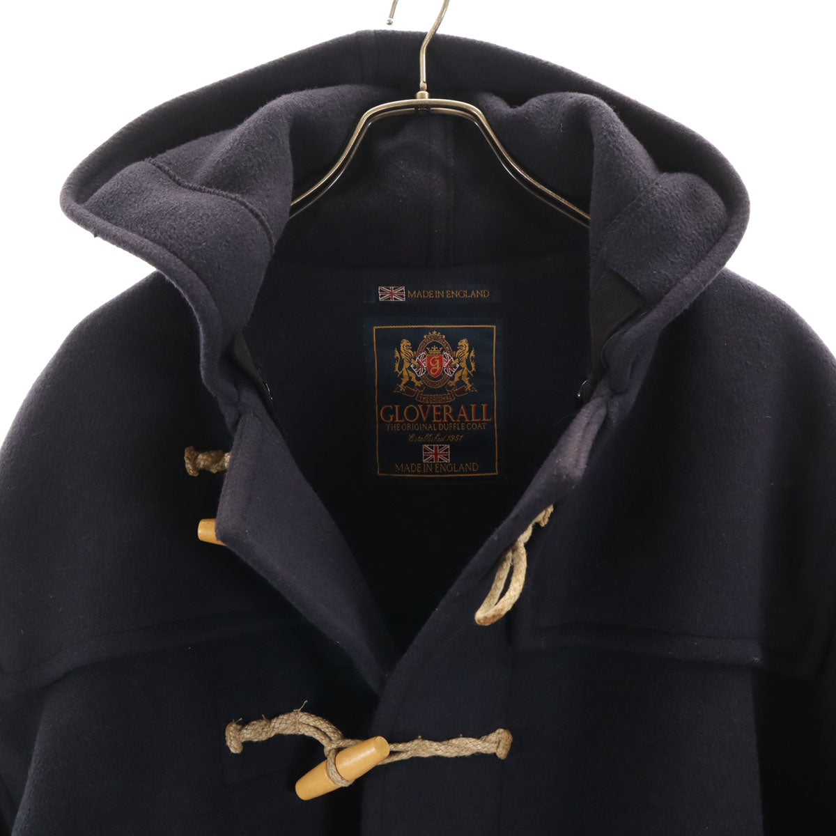 Gloverall グローバーオール 英国製 ウールブレンド ダッフルコート M ネイビー メンズ