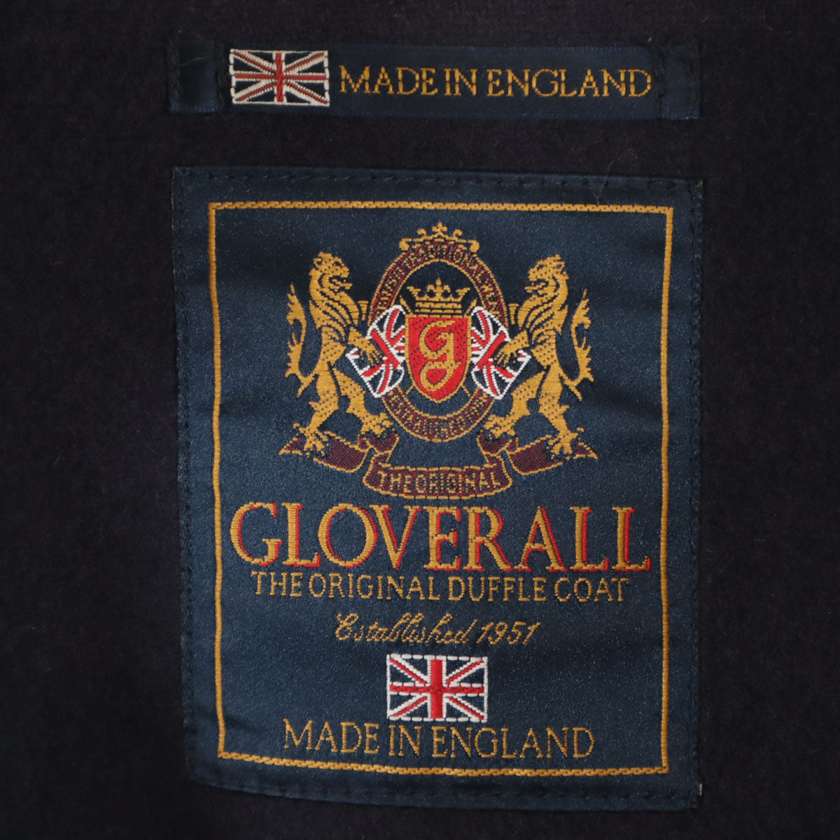 Gloverall グローバーオール 英国製 ウールブレンド ダッフルコート M ネイビー メンズ