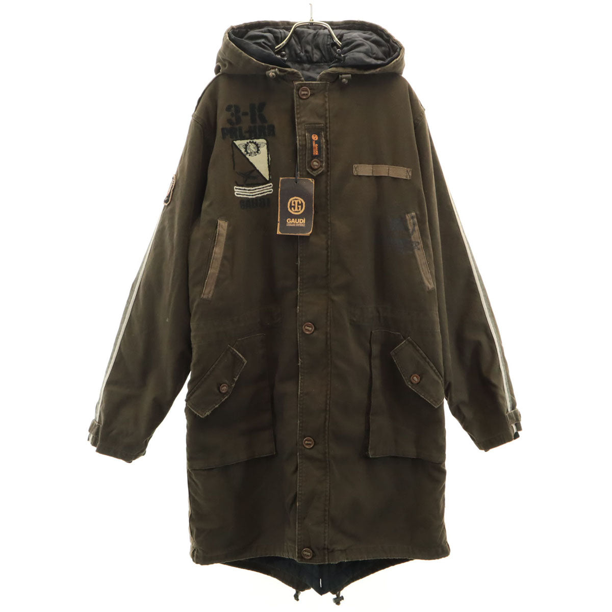 GAUDI ガウディ モッズコート L ブラウン 中綿ライナー ハンガー付き メンズ
