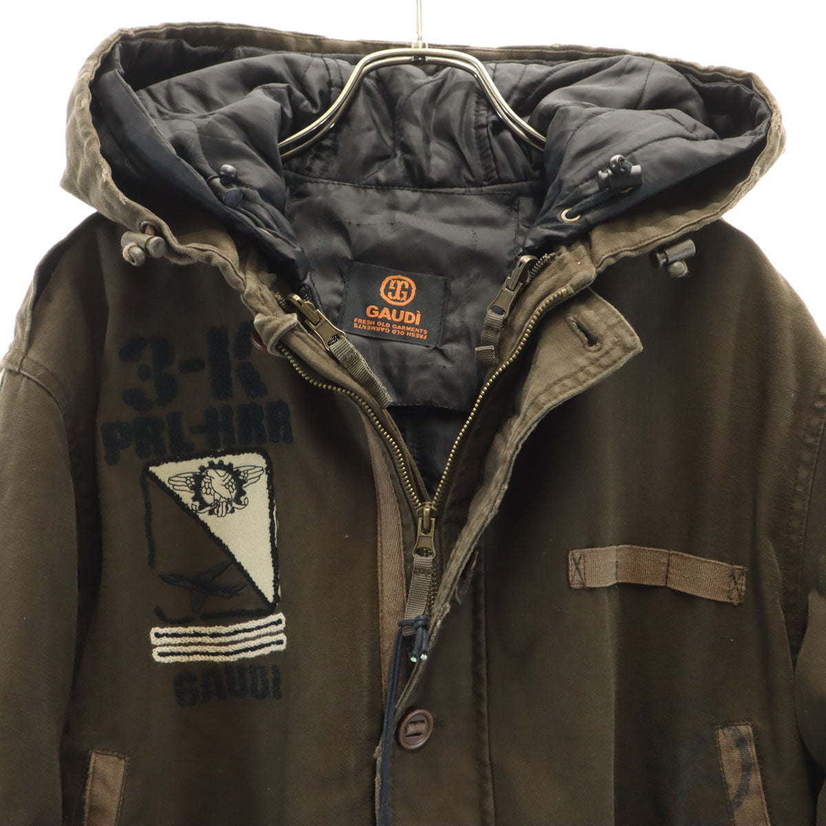 GAUDI ガウディ モッズコート L ブラウン 中綿ライナー ハンガー付き メンズ