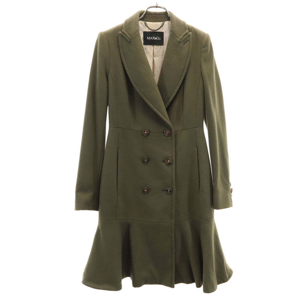 MAX&CO マックスアンドコー ダブルブレスト ウールコート 38 オリーブ