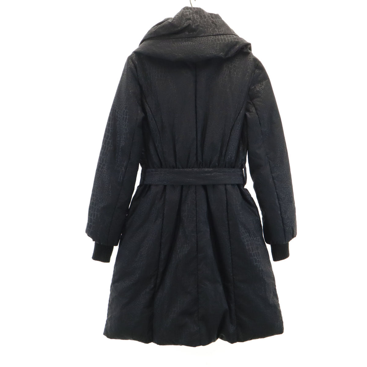 ARMANI EXCHANGE アルマーニエクスチェンジ パイソン柄 ダウンコート XS ブラック レディース