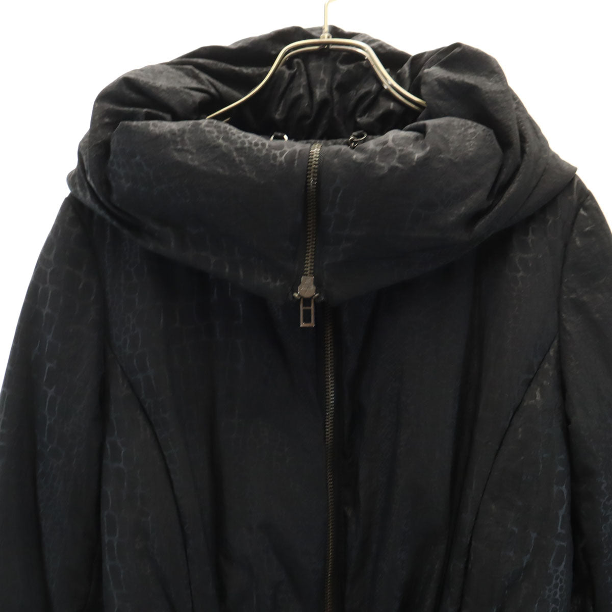 ARMANI EXCHANGE アルマーニエクスチェンジ パイソン柄 ダウンコート XS ブラック レディース