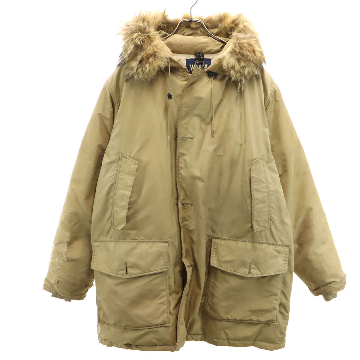 WOOLRICH ウールリッチ 80s USA製 紺タグ ヴィンテージ ダウンジャケット ベージュ メンズ