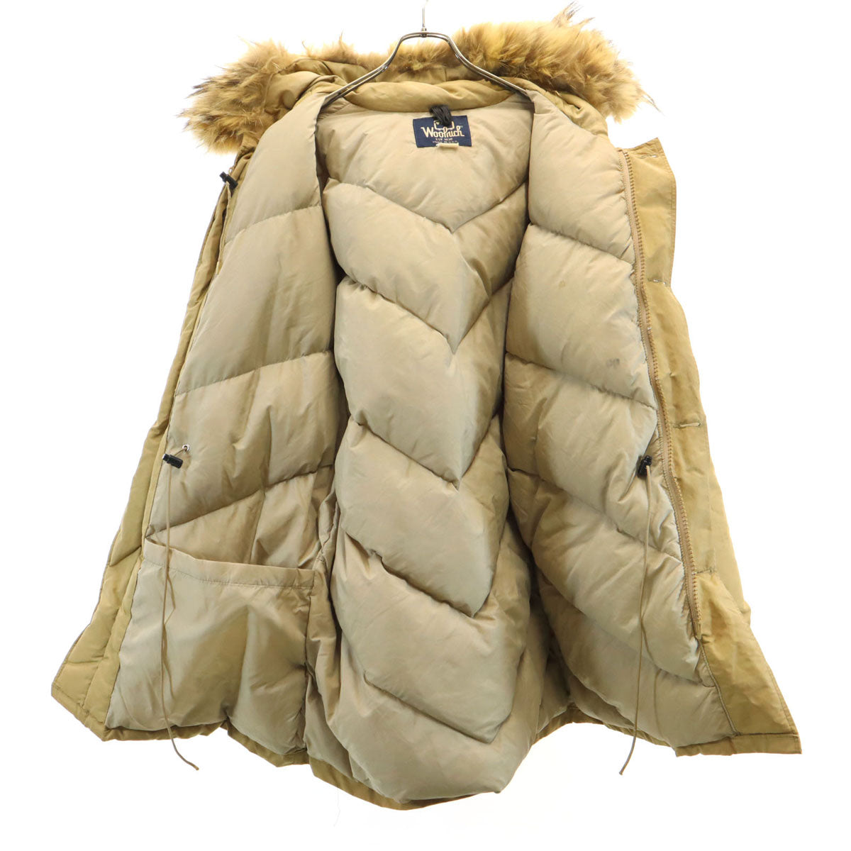 WOOLRICH ウールリッチ 80s USA製 紺タグ ヴィンテージ ダウンジャケット ベージュ メンズ
