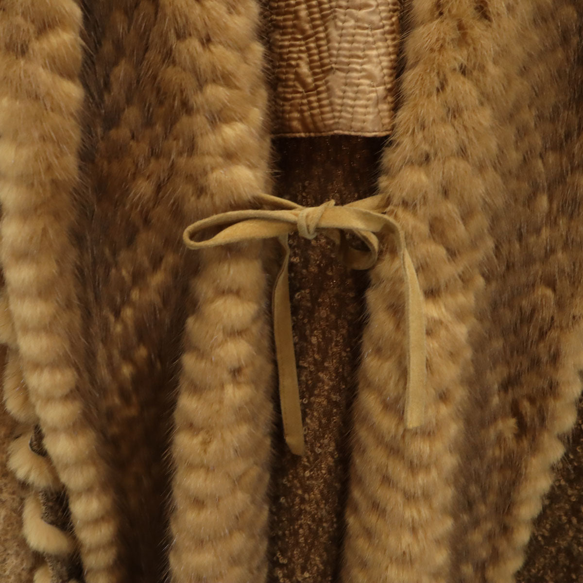 Solleciti ソレシティ イタリア製 アルパカブレンド 切替 毛皮コート 42 ベージュ PIACENZA レディース