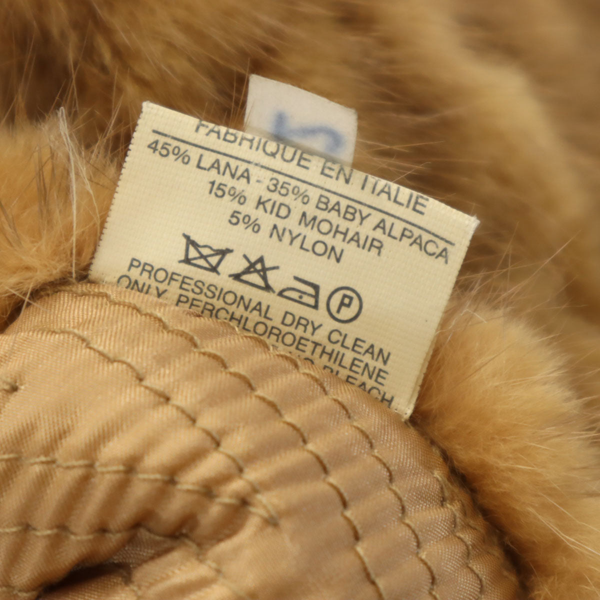 Solleciti ソレシティ イタリア製 アルパカブレンド 切替 毛皮コート 42 ベージュ PIACENZA レディース