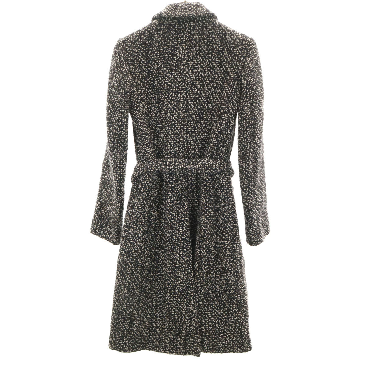 HUGO BOSS ヒューゴボス ウールブレンド ツイード ロングコート ブラック系 レディース