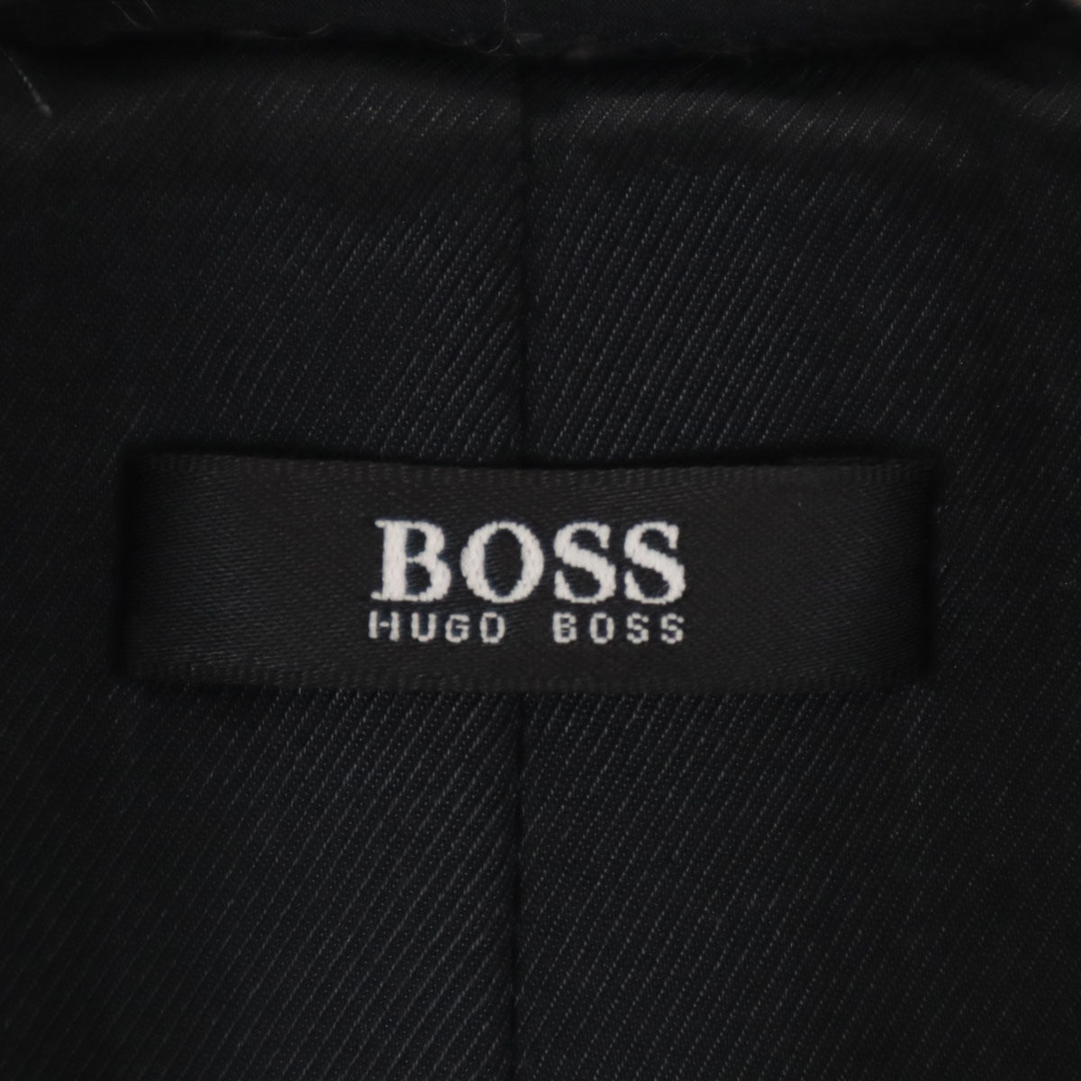 HUGO BOSS ヒューゴボス ウールブレンド ツイード ロングコート ブラック系 レディース